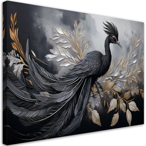 Tableau déco Paon Oiseaux Animaux Glamour 90x60 (1/5)