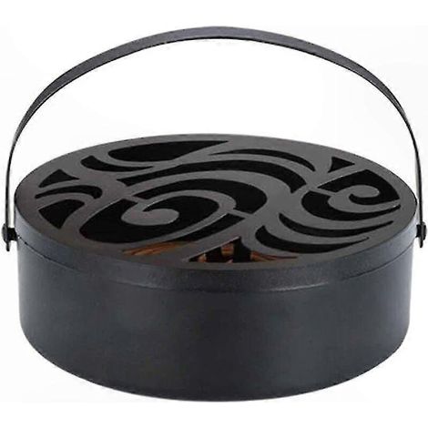 Support élégant pour spirale anti-moustiques, avec couvercle et poignée, style rétro, brûle-parfum pour moustiquaires, lot de 1, métal robuste. (1/5)