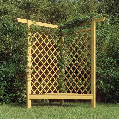 Tonnelle de Jardin Tente de réception - Rapide à Installer d'angle avec banc 166x81x174 cm Bois de pin imprégné BV286158 - BonneVie (1/5)