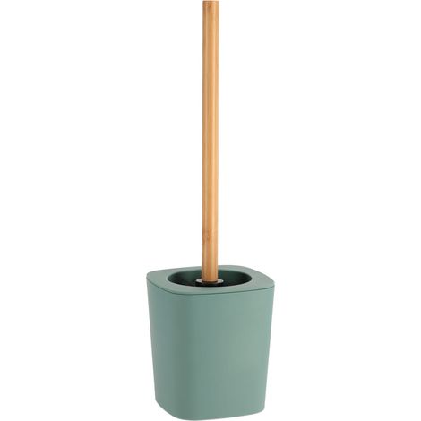 Brosse WC avec support Vert sauge et manche en Bambou - TENDANCE (1/3)