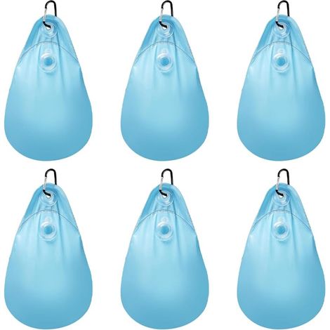6er-Pack Wassersäcke für Poolabdeckung mit Haken – Schwere Wassersäcke für Poolabdeckung – PVC, auslaufsicher – Gewichte für Winterpoolabdeckung