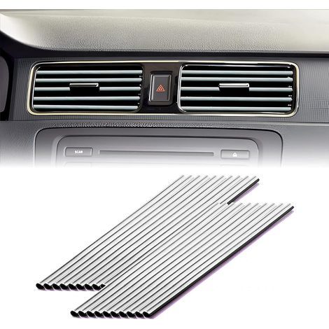 20 IntéRieur De Voiture En PVC Accessoire Les Bouches D'AéRation Droites Interieur Voiture De 20 cm Pour Toutes Morceaux Accessoires(Argent) (1/5)
