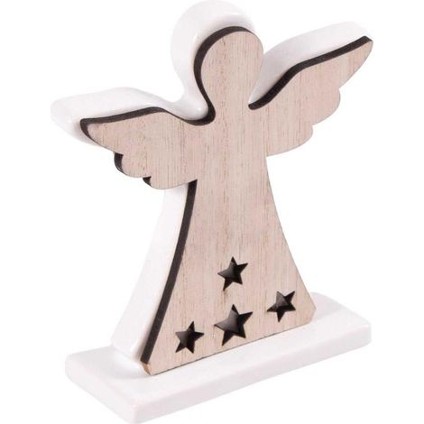 Angelo in ceramica e mdf, 13,5H15 cm (kit da 3) (1/2)