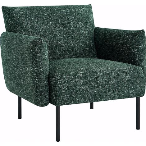 Fauteuil en tissu chiné vert GERALDIA (1/5)