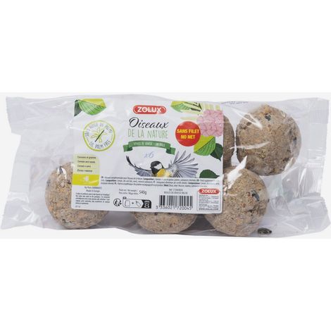 Palle di grasso per uccelli 90gr 6 pz Zolux (1/4)