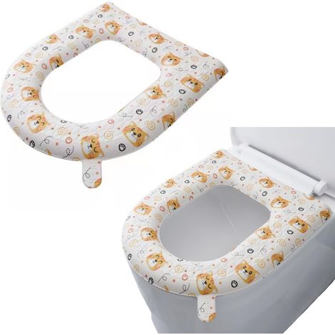 CCYKXA  Set mit 2 beheizbaren WC-Sitzbezügen, länglichem WC-Sitzbezug, gepolstertem Kissen, waschbarem oder tragbarem O-förmigem WC-Spülkastendeckel