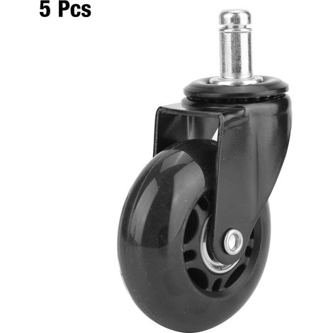 Ortviai Roulettes pour Fauteuil de Bureau – 5 Pièces, 2,5 Pouces, Polyuréthane Transparent, Silencieuses et Haute Charge