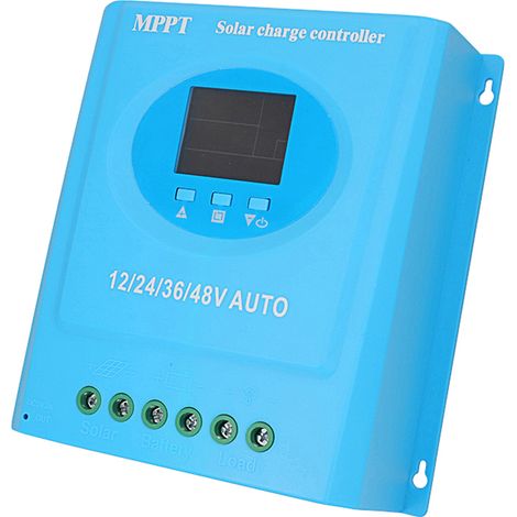 Ortviai Régulateur Solaire MPPT 120 A pour Batteries 12/24/36/48 V avec Écran LCD et Double Port USB (1/3)