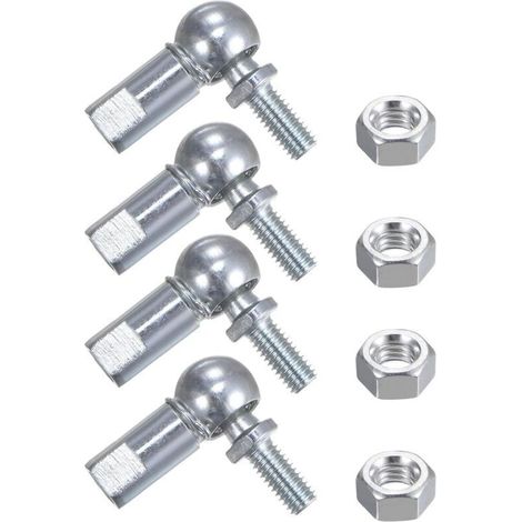 4pcs CS10 M6 rotule d'angle, filetage à droite M6x1.0, raccord d'extrémité à rotule autolubrifiant en acier A3