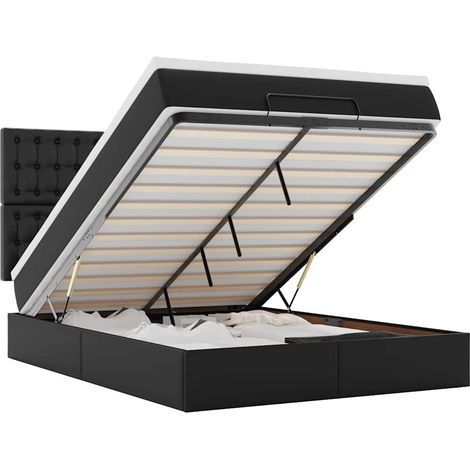 Maison Exclusive - Ottoman-Bett mit Matratze Schwarz 140x200 cm K