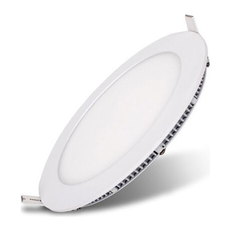 x Runde, flache LED-Einbau-Deckenleuchte (130-135 mm, 9 W, 2700-3200 K, warmweiß). (1/5)