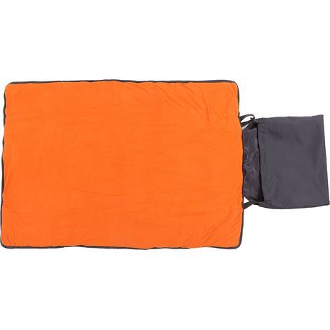 Tapis d'extérieur réversible imperméable et lavable en machine pour chien, portable, pour chiot, camping, voyage, gris avec couche de polyester orange (1/5)