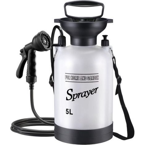 Douche de Camping Portable 5L avec 10 Modes têtes de pulvérisateur 9. 84 Pieds tuyaux pour Jardin randonnée Pique-Nique