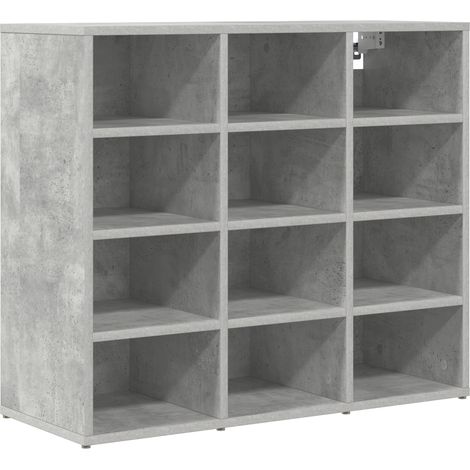 Cabinet à chaussure Meuble à chaussures avec étagère Gris béton 77,5 x 30 x 67 cm