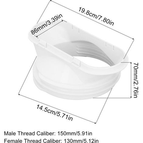 Kit de joint de fenêtre AC pour climatiseur Portable, adaptateur de tuyau d'échappement 5 pouces 5,9 pouces, couvercle de (1/4)