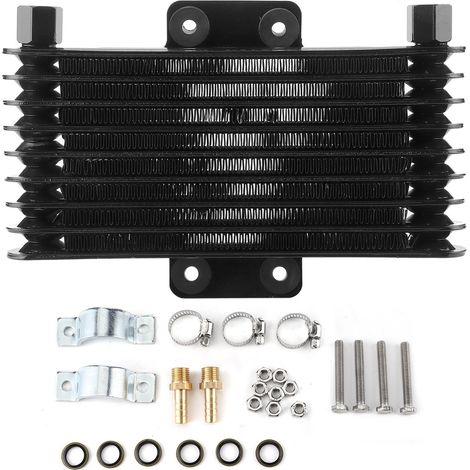 GARRYFIZH ‌Refroidisseur d'Huile Moteur Radiateur de Refroidissement Accessoire Universel - pour Moto 125‑250CC, ATV, Dirt Bike - Haute Dissipation‌