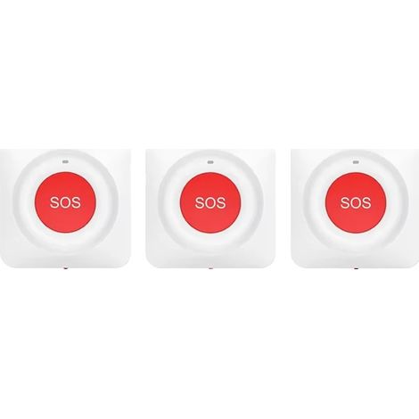 Pulsante antipanico, allarme di emergenza, compatibile con la domotica, 3 pezzi (1/2)