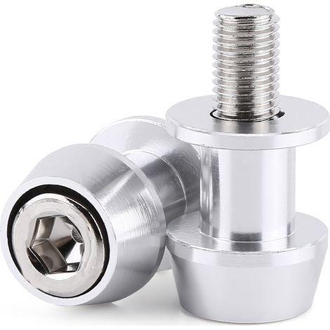 Curseurs de bobine de bras oscillant en alliage d'aluminium CNC pour moto support bobines de bras oscillant (8mm, argent) (1/2)