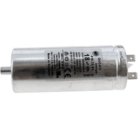 CONDENSATEUR 18 UF. COMPRESSOR pour SECHE LINGE INDESIT - C00296252 (1/5)