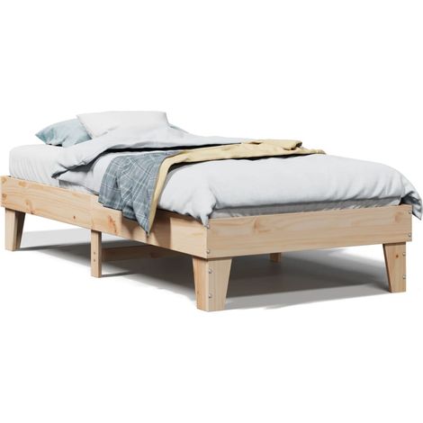 Maison Exclusive - Massivholzbett ohne Matratze 100x200 cm Kiefer (1/5)