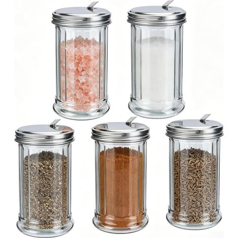 Zoyiancy Lot 5 Verteiler in saftiger, transparenter und vegetarischer Kuvertüre in einer Vielzahl von unlöslichen, Salières und Gewürzen der Küche zum Ausgießen in Comptoirs, Cafés, Bars, Restaurants (1/5)