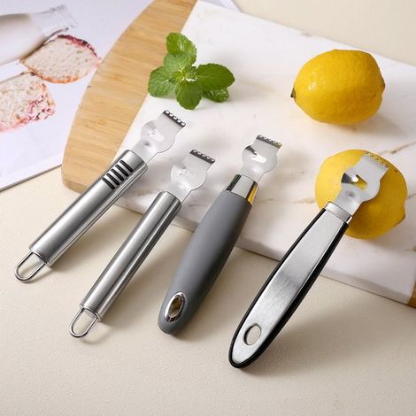 Rallador de acero inoxidable, Pelador de frutas, Pelador de limones, Rallador de cocina, Espátula peladora, Rallador de queso, Cortador de queso (1/5)