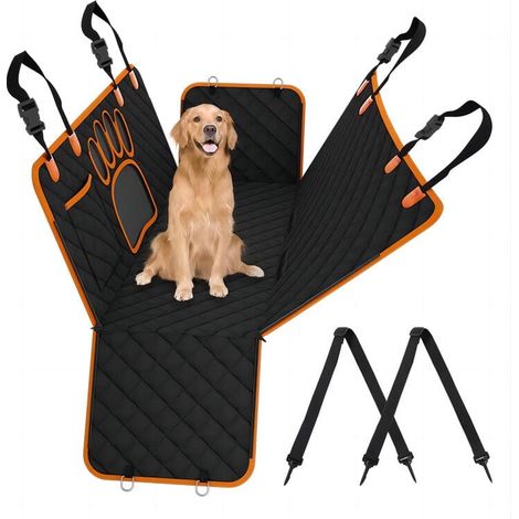 Dog Car Seat Cover, Backseat Non-Slip Waterproof, Upgraded Material with Viewing Window, Universal Boot Protector, 137 x 147 cm, Black (1/5)