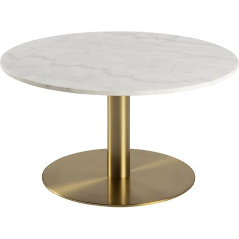 Selsey Corbines - Table basse ronde - marbre blanc - 80 cm (1/5)