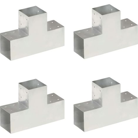 Connecteurs de poteau 4pcs Forme en T Métal galvanisé 101x101mm vidaXL