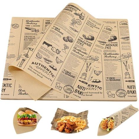 Lot de 100 feuilles de papier sulfurisé antiadhésif. Format 38 x 28 cm. Idéal pour cuisson et emballage alimentaire. (1/5)