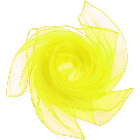 8 Foulard, mousseline, 60 x 60 cm, jaune, danse, jonglerie, école (1/5)