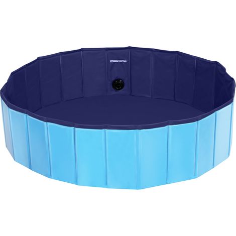 Yaheetech Piscina per Cani Vasca da Bagno Pieghevole Antiscivolo per Animali Cani Gatti Coniglio in PVC da Esterno Interno Blu L 120 x 30 cm