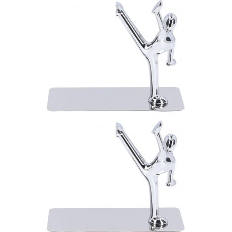 Lot de 2 serre-livres en métal, design masculin unique, serre-livres décoratifs simples et élégants pour la maison, le bureau, le bar ou le restaurant (1/5)