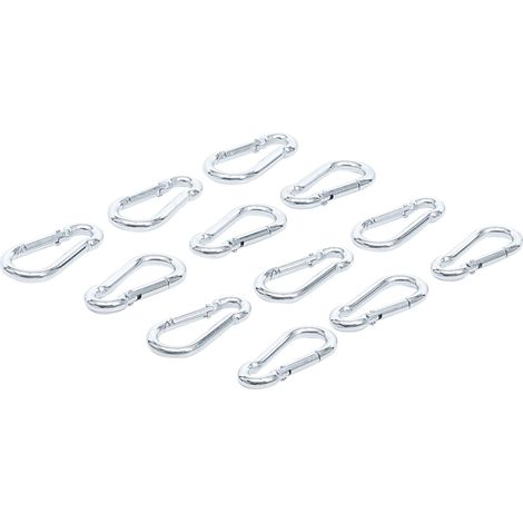 ASSORTIMENT DE CROCHETS MOUSQUETONS 5 X 50MM 12PIÈCES BGS DIY 85790 (1/3)