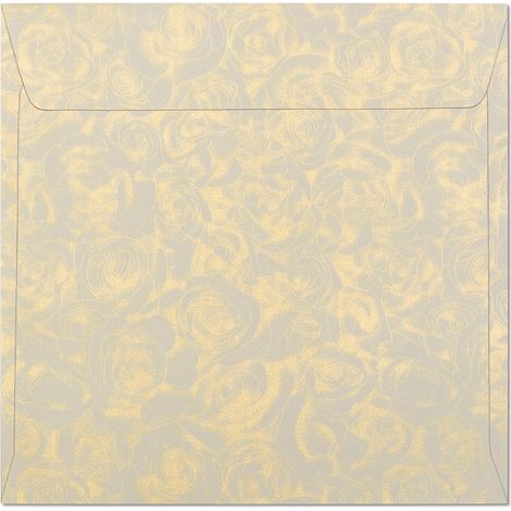 Dekorativer Briefumschlag Rosen Creme 15,8 x 15,8 cm 10 Stück 280303 (1/2)