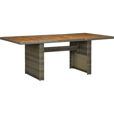 Table de jardin Marron Résine tressée et bois d'acacia massif vidaXL (1/6)