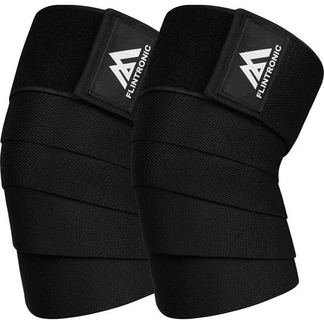 Squat Knee Pads, 1 Pair of Knee Support Bandages for Weightlifting, Powerlifting Knee Pads for Men and Women, Knee Straps for Weightlifting for Sports, Gym and Bodybuilding, Black (1/5)