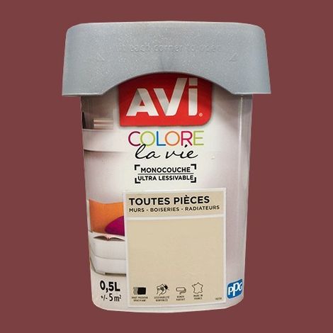 AVI Colore la Vie Peinture Toutes pièces Rouge passion 0,5 L (1/3)