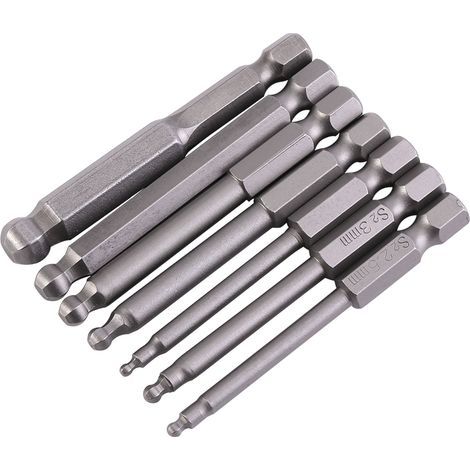 Set mit 7 1/4" (2-8 mm) magnetischen Kugellager-Schraubendreherbits für Schraubendreher (1/5)