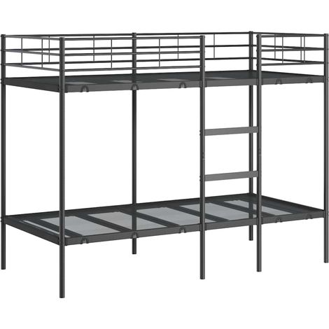 Lit simple,Lit adulte,Lit superposé sans matelas noir 100x190 cm acier CFW462075 (1/5)
