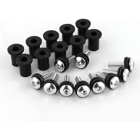 Kit de 10 vis et boulons M416 pour déflecteurs de pare-brise de moto (pour Ducati Panigale 899, 959, 1199 et 1299) - Argenté (1/5)