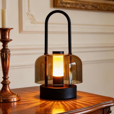 Lampe De Chevet LED Tactile Dimmable, Lampe De Table Sans Fil Rechargeable, En Métal Et Acrylique, 3 Modes De Lumière (Blanc Chaud, Blanc, Jaune), Lampe De Chevet Sans Fil Pour Chambre Et Salon (1/5)