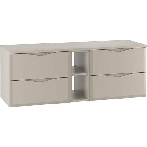 Mueble bajo lavabo 140cm 2 compartimientos encimera Ellie Cachemira (1/4)