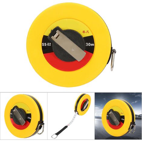 Mètre ruban en fibre de verre de 30 m pour mesures sur site, outil de mesure souple pour levés topographiques de bâtiments (1/3)