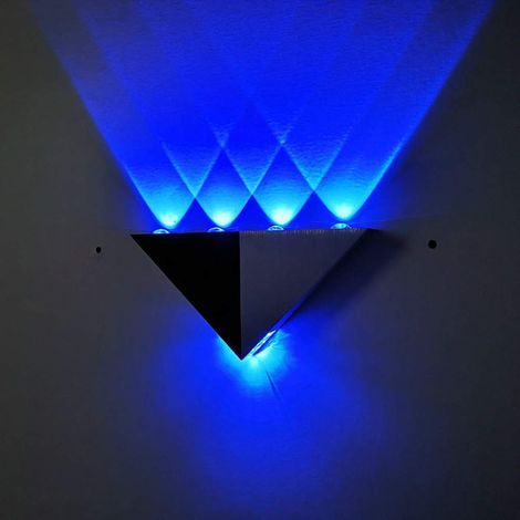Luminaire mural LED design triangulaire Up and Down 5W, lampe moderne lavage de mur pour chambre bleue