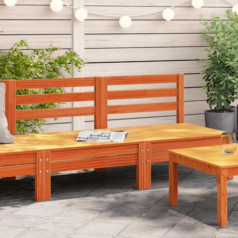 vidaXL Garden Sofas Armless 2 pcs Wax Brown Solid Wood Pine (1/5)
