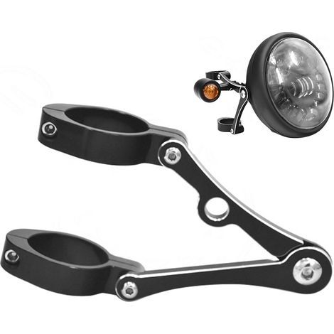 Support de phare de moto vintage avec clignotant, fixation sur tube de fourche 39-41 mm (1,5-1,6 po), compatible Honda (1/5)