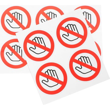 Lot De 10 Autocollants « Ne Pas Toucher » - Étiquettes De Sécurité En Vinyle Avec Pictogramme Sens Interdit - Autocollants Ronds Pour Panneaux D'Avertissement Et Voitures (1/5)