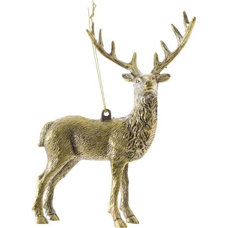 Kaemingk Weihnachtsanhänger Hirsch goldfarben Deko Weihnachten