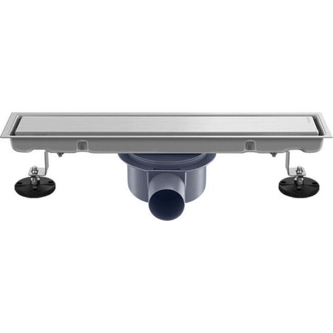 Caniveau de douche 60 cm - Carrelage extra plat avec siphon anti-odeurs et filtre à cheveux - Kit complet de caniveau